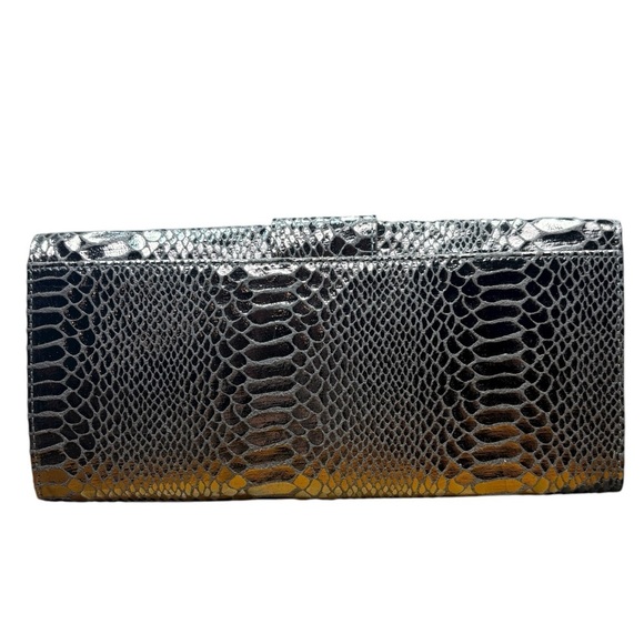 VINTAGE NWT SNAKESKIN (LIKE) LARGE CLUTCH Evening Formal Prom Dance Cocktail - Picture 2 of 11